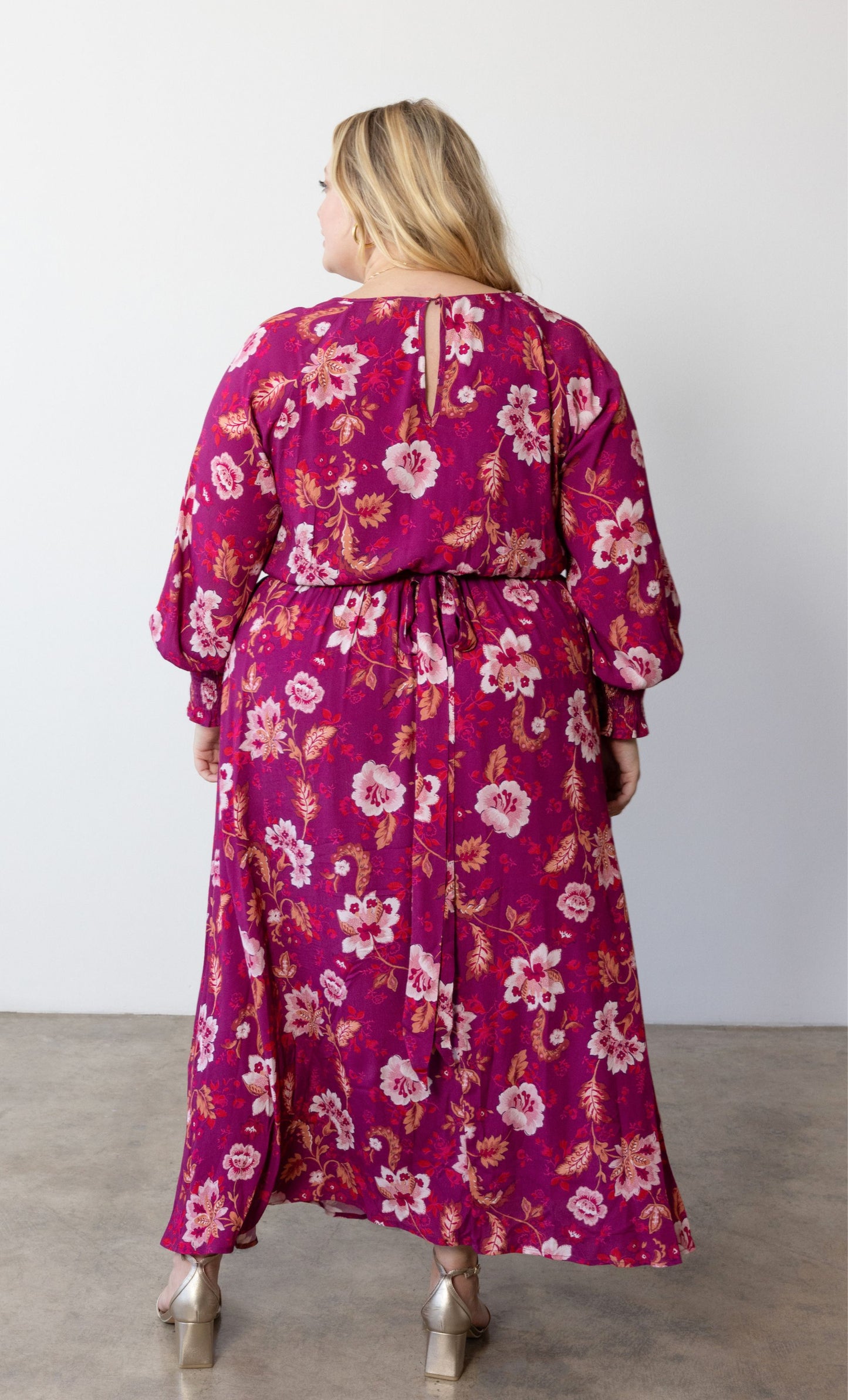 Rebecca Long Sleeve Maxi Dress in Bordeaux