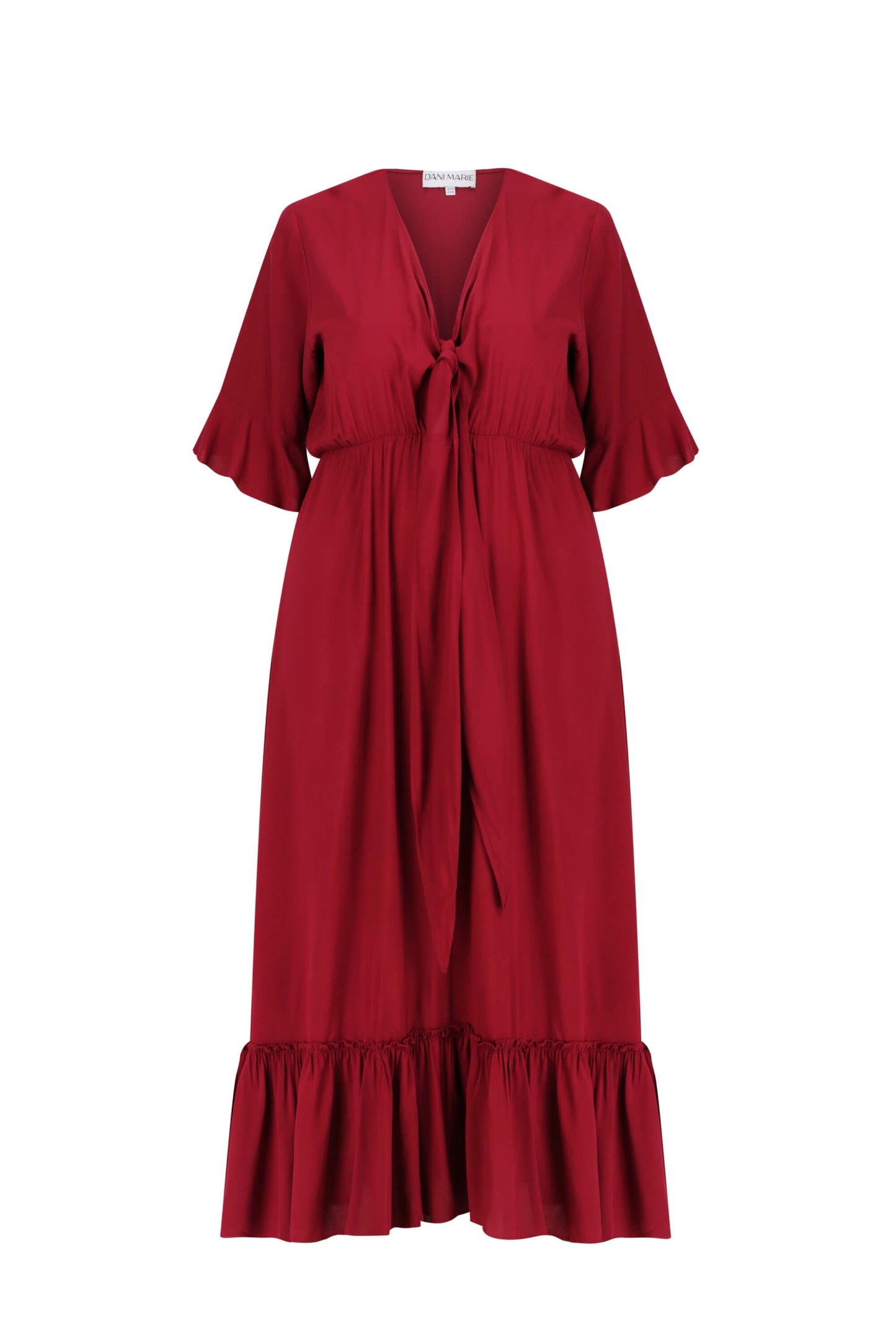 Nicole Tie Front Maxi Dress in French Plum