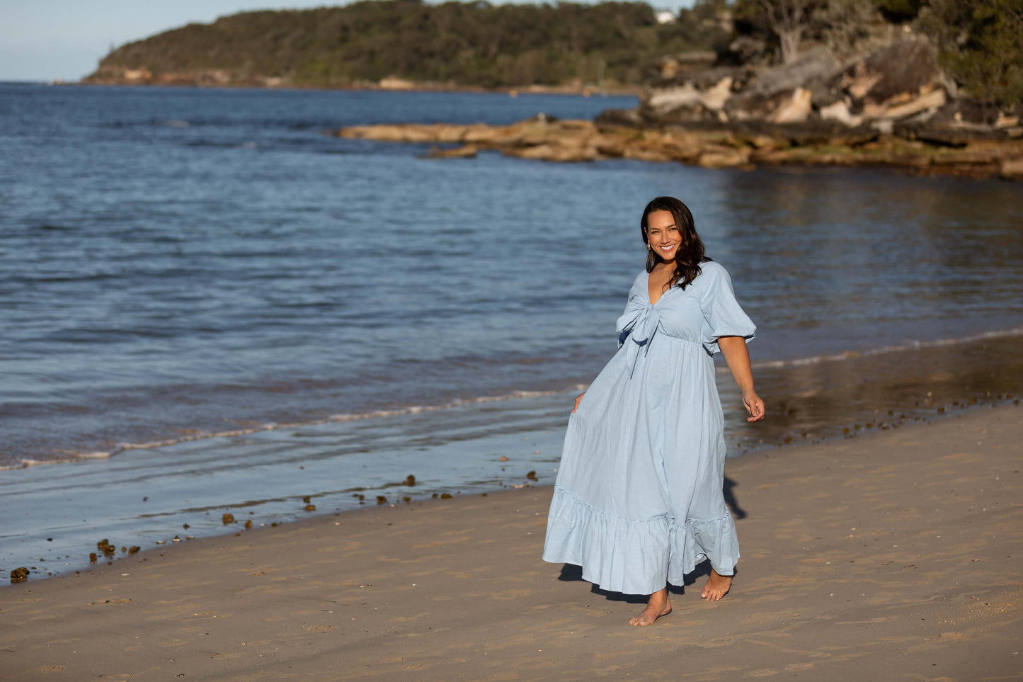 Tara Maxi Dress in Pastel Blue