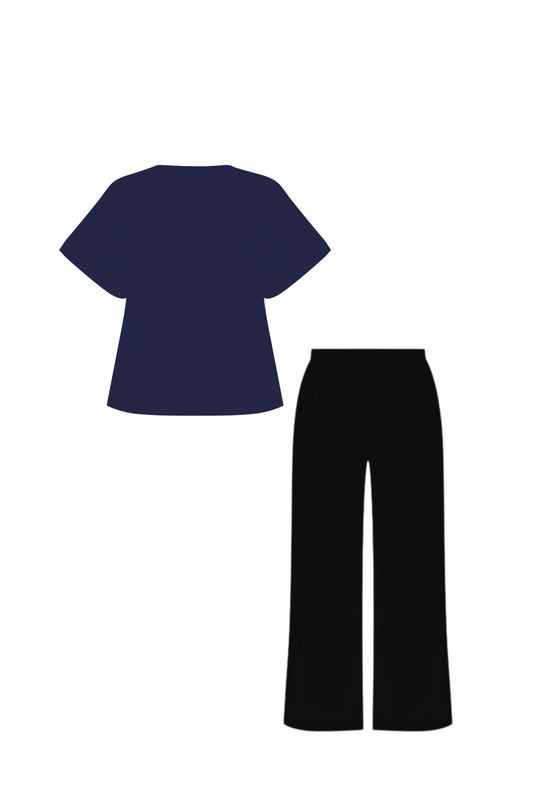 Hayley Pants and Navy Kally T-shirt Set