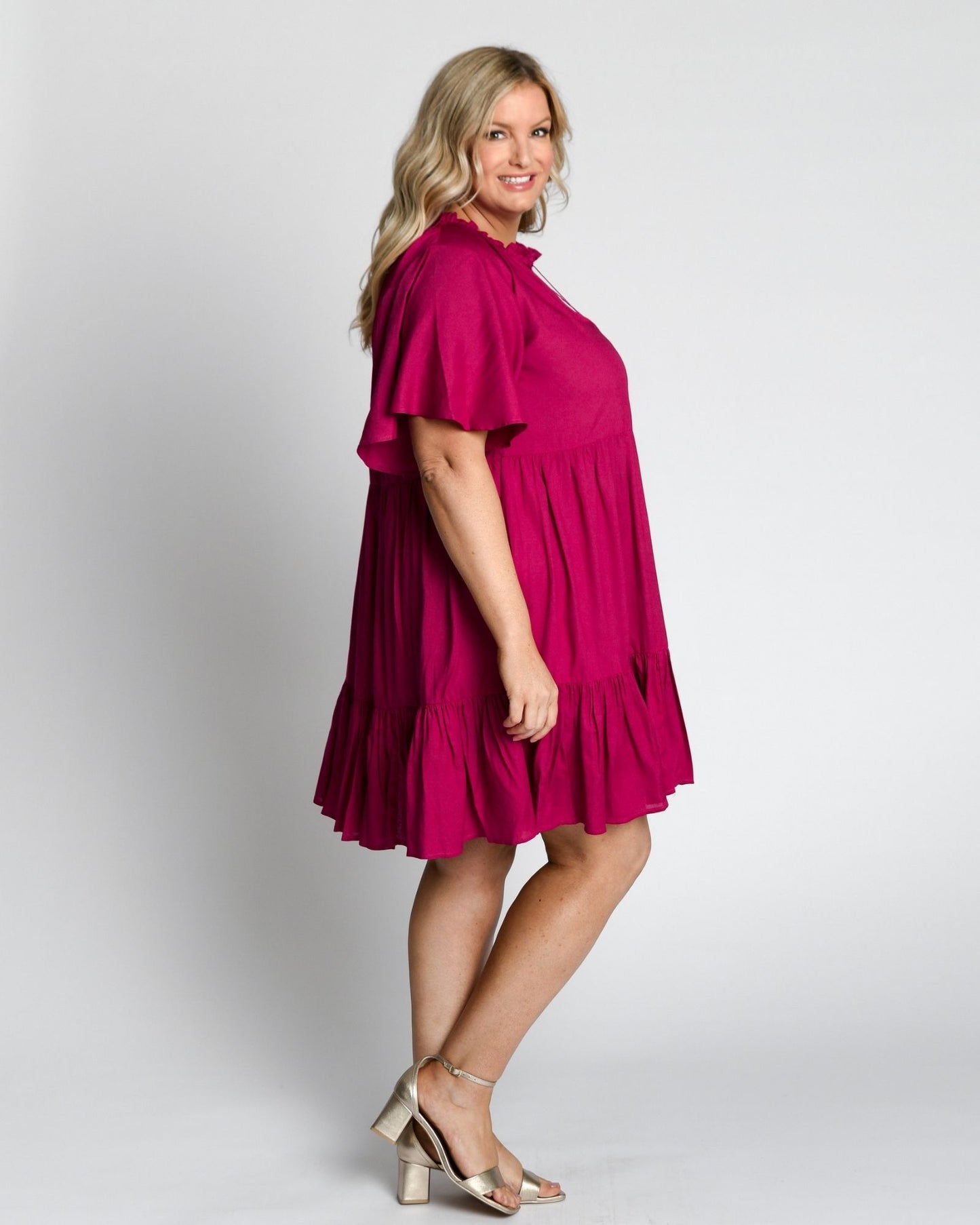 Jamie Short Sleeve Play Dress in French Plum