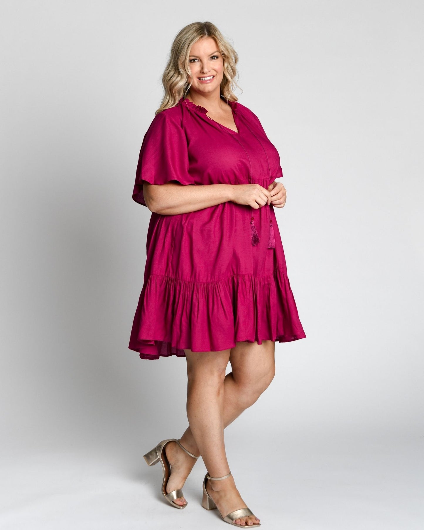Jamie Short Sleeve Play Dress in French Plum