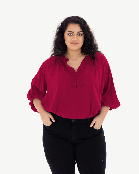 Alesia Blouse Top in French Plum - Final Sale