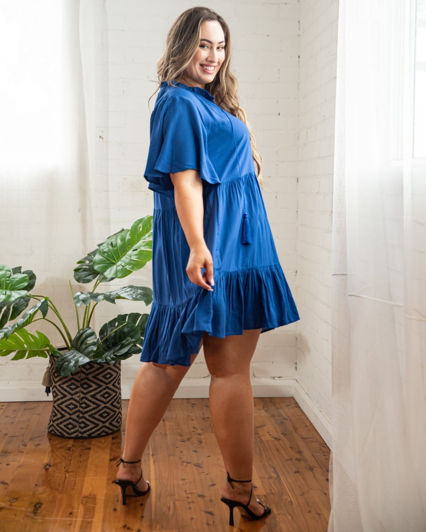 Jamie Short Sleeve Play Dress in Cobalt