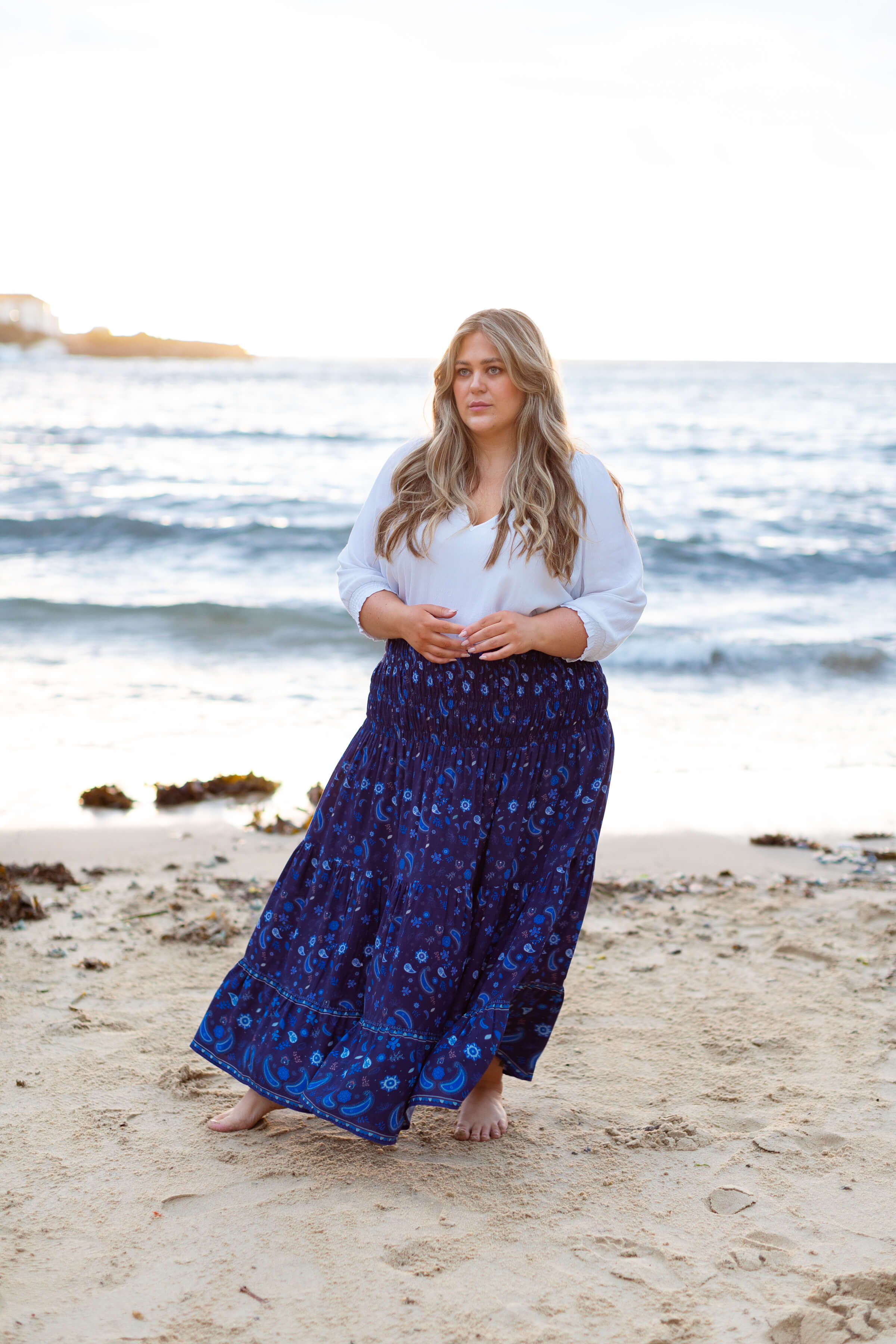 Boho long navy top skirt