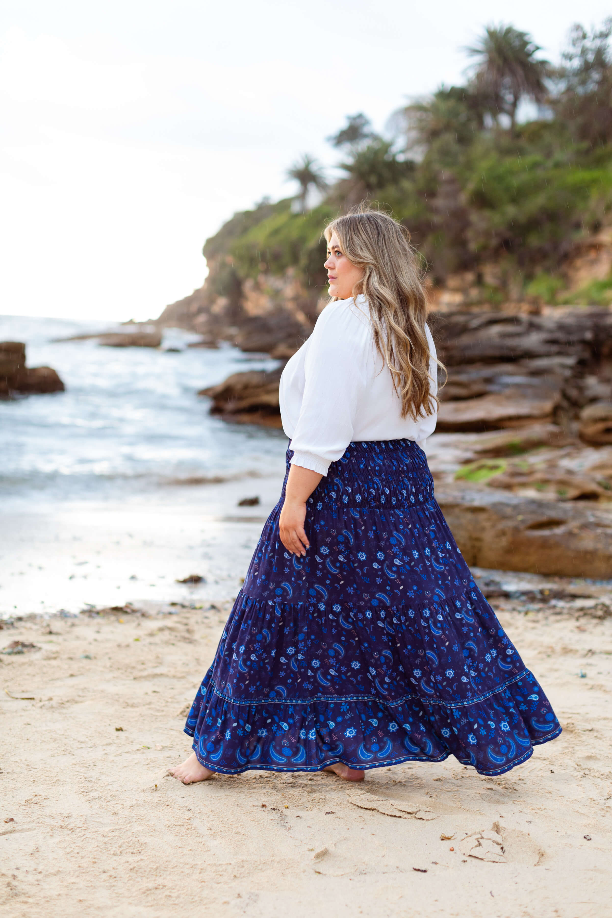 Navy boho shop maxi skirt